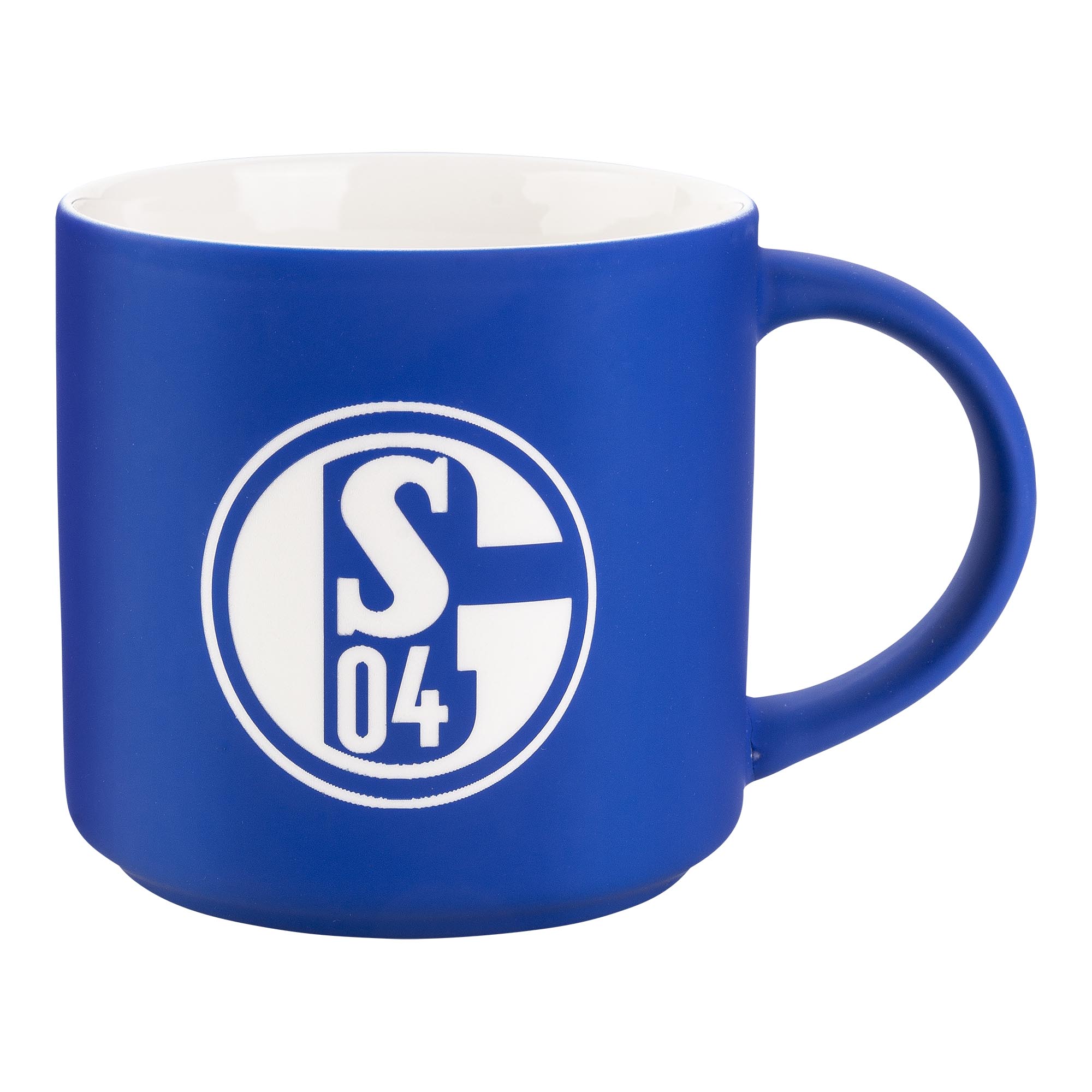 Kaffeebecher königsblau Logo Gravur
