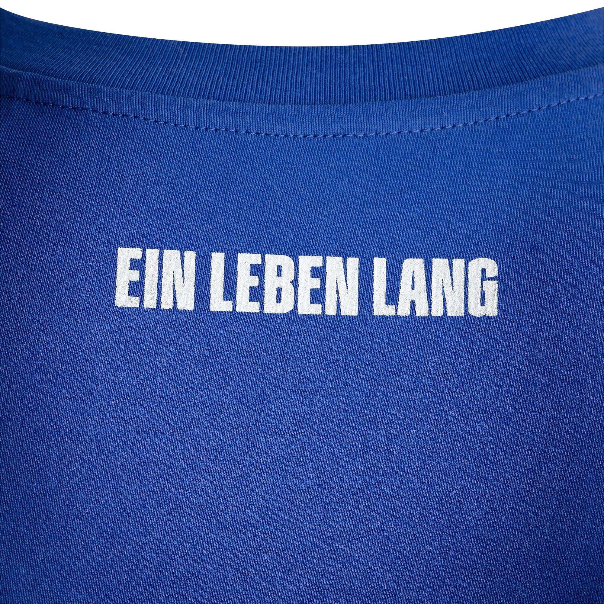 T-Shirt Basic Logo blau Nacken